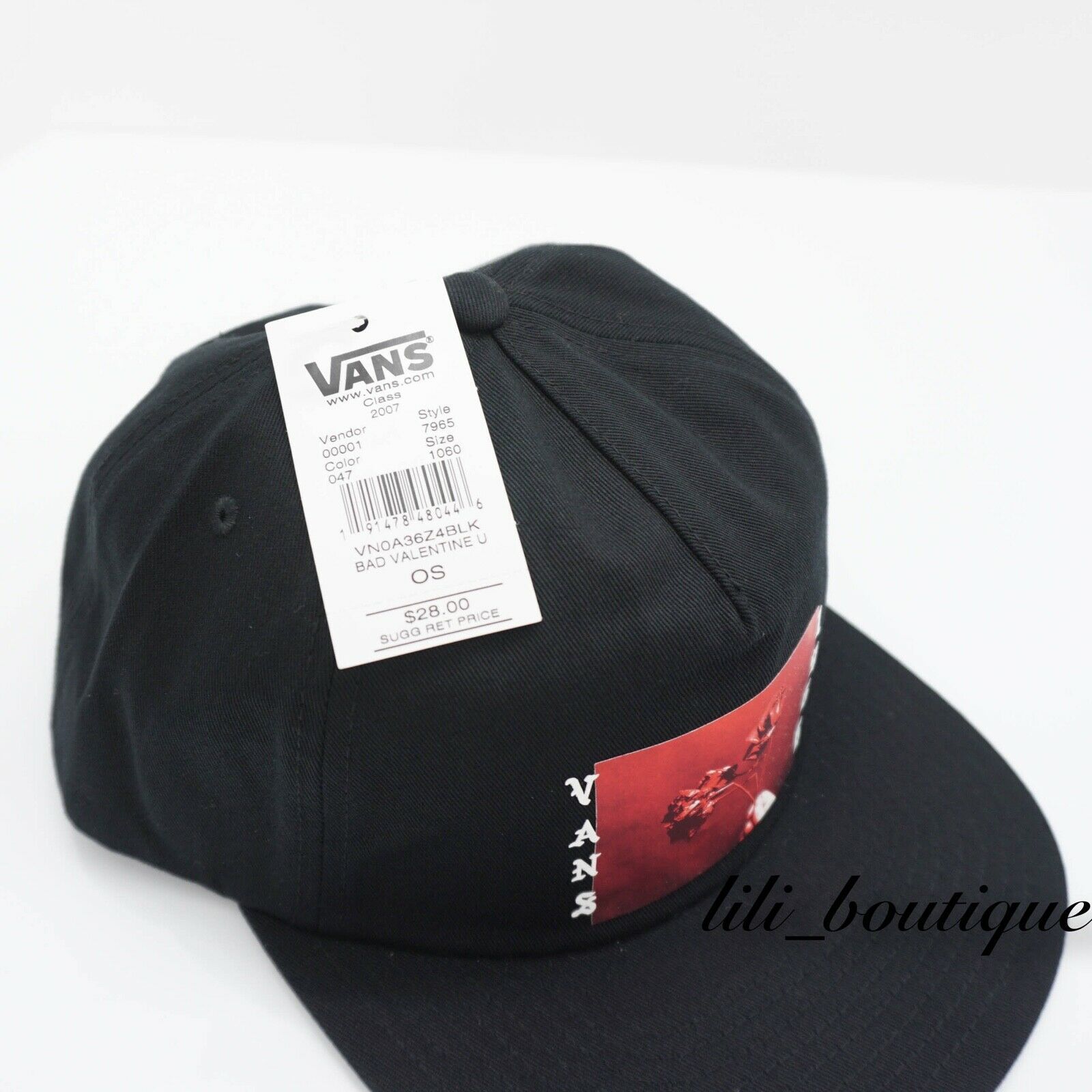 vans rose black strapback hat