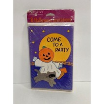 NEW Vintage Halloween Party Invitations Pumpkin Ghost Black Cat - $4.95