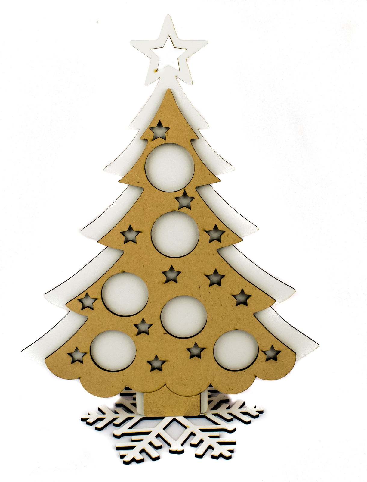 Wooden Christmas Tree Photo Frame Kit – Xmas MDF Décor Decorations Arts & Crafts