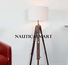NAUTICAL MARINE TRIPOD FLOOR LAMP WITH WHITE SHADE BY NAUTICALMART
