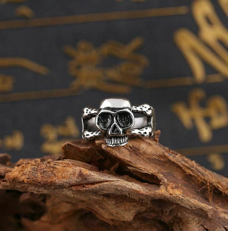 Gothic Exquisite Fashion Hollow Punk Style Horror Skull Rings Boys Party Holiday