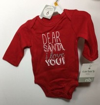 Nwt Carter's Red Bodysuit Newborn Baby Dear Santa I Love You - $13.58