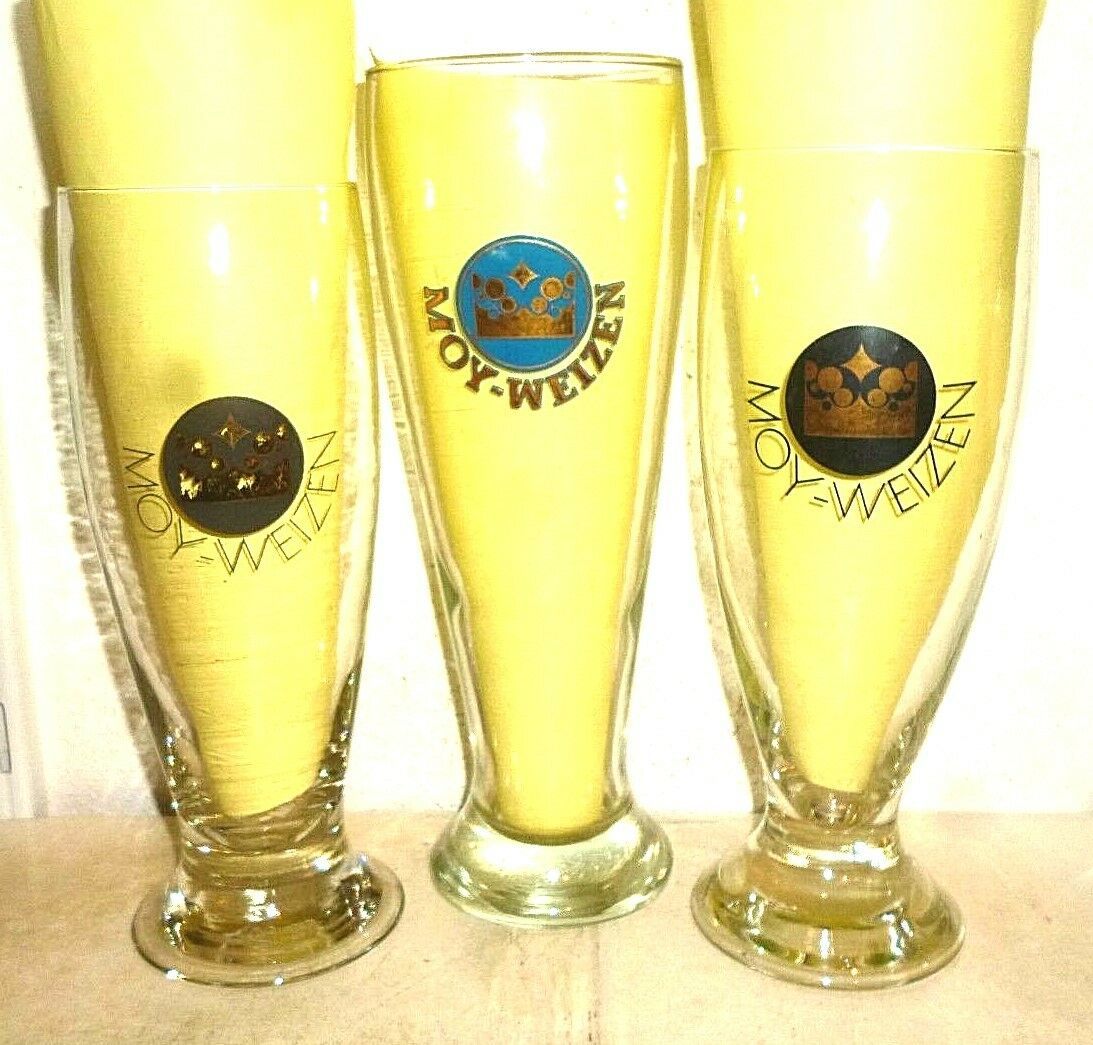 3 Hofbrauhaus Freising Moy Weissbier Weizen German Beer Glasses Germany