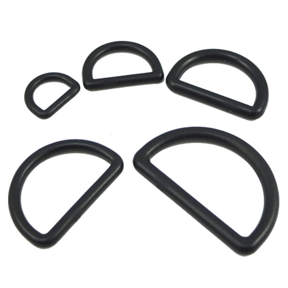 100 Pcs Plastic D Dee Rings Webbing Belt Buckles Bag 10 12 16 19 25 32 38mm