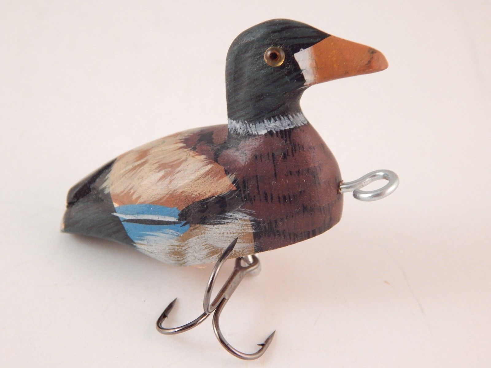 Mallard Wooden Duck Decoy Fishing Lure 3 TriHook Miniature 2" Bird