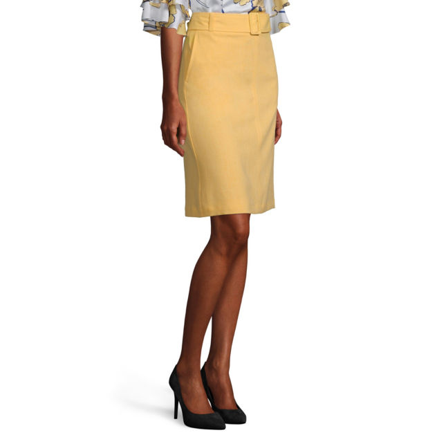 Liz Claiborne Women's Mid Rise Belted Pencil Skirt Size 6 Sunlight ...