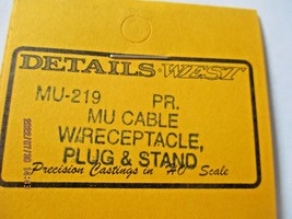 Details West # MU-219 MU Cable w/Receptacle, Plug & Stand. 1 Pair. HO-Scale image 2
