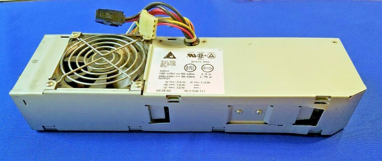 Vintage IBM Power Supply for PS/2 P/N 79F3367 Model SMP118CB FOR PARTS