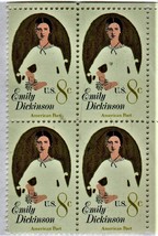 U S Stamp - Emily Dickinson American Poet 8 cents stamps block of 4 - $2.70