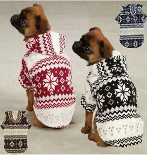 Primary image for Dog Pet Snowdrift Cuddler Hoodie Sweater Top XXS-L Casual Canine Snowflake
