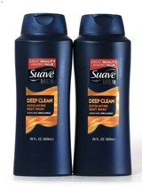 2 Count Suave Men 28 Oz Deep Clean Exfoliating Body Wash Works Hard Smells Great - $23.99