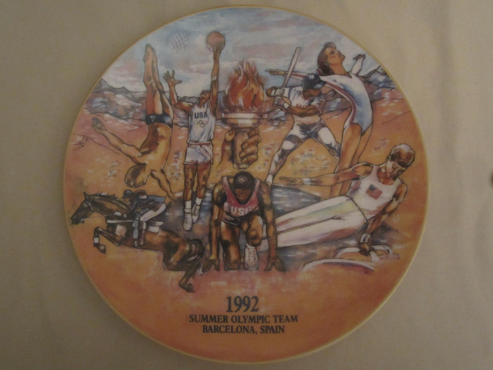 Primary image for 1992 SUMMER OLYMPICS Collector Plate BARCELONA, SPAIN Anheuser Busch BUDWEISER