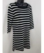 Women&#39;s Forever 21 Knit Sweater Dress Size Small Black White Stripes 3/4... - $12.37