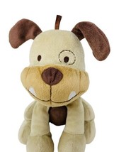 Carters Just One Year Plush Tan Bulldog Orange Collar Baby Lovey Dog Stuffed Toy - $14.84