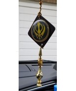 Wooden Punjabi Sikh Large Khanda Stunning Pendant Car Rear Mirror Hangin... - $12.48