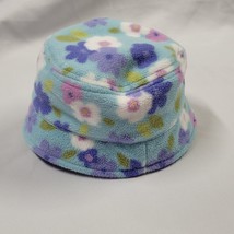 Vintage Gymboree '01 Sweet Chic Fleece Bucket Hat Baby Girl 0-3-6 Purple Flowers - $14.84