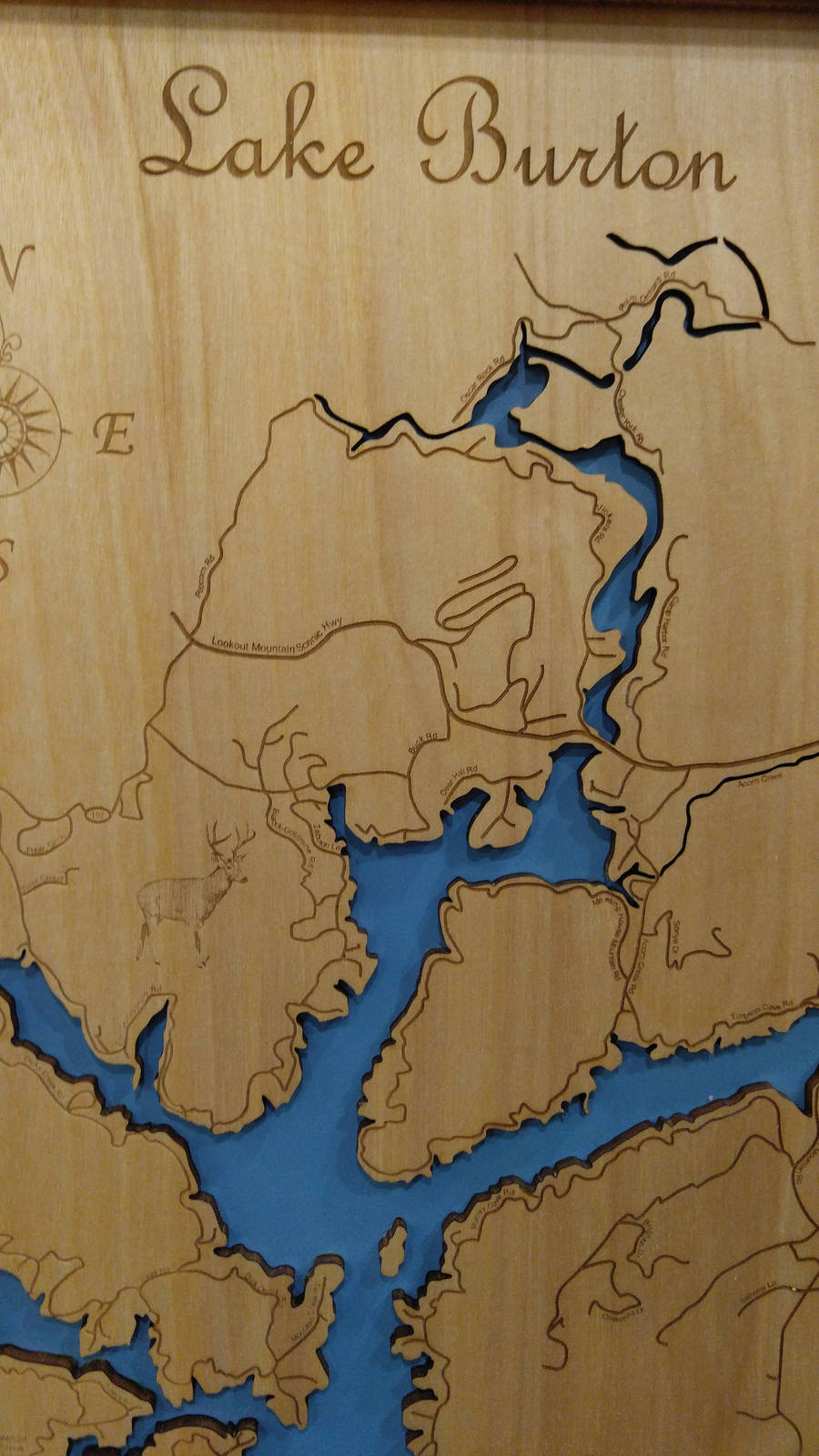 Wood Laser Cut Map of Lake Burton, Georgia Topographical Engraved Map ...