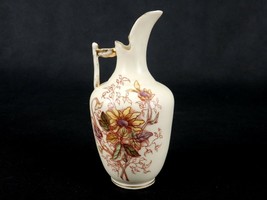 Miniature Porcelain Ewer, Bud Vase, Square Handle, Sunflower Art, #CP45 - $18.57