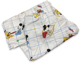 Vtg Dundee Disney Babies MICKEY MOUSE Fitted Baby Crib Sheet Pluto Minni... - $16.34