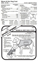 Warm & Dry Dog Coat Rain Gear #553 Sewing Pattern (Pattern Only) gp553 - $7.00