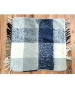 Williams Sonoma  MOHAIR PLAID WOVEN Pillow Cover 22x22 Blue/Grey NWOT #P214 - $39.99