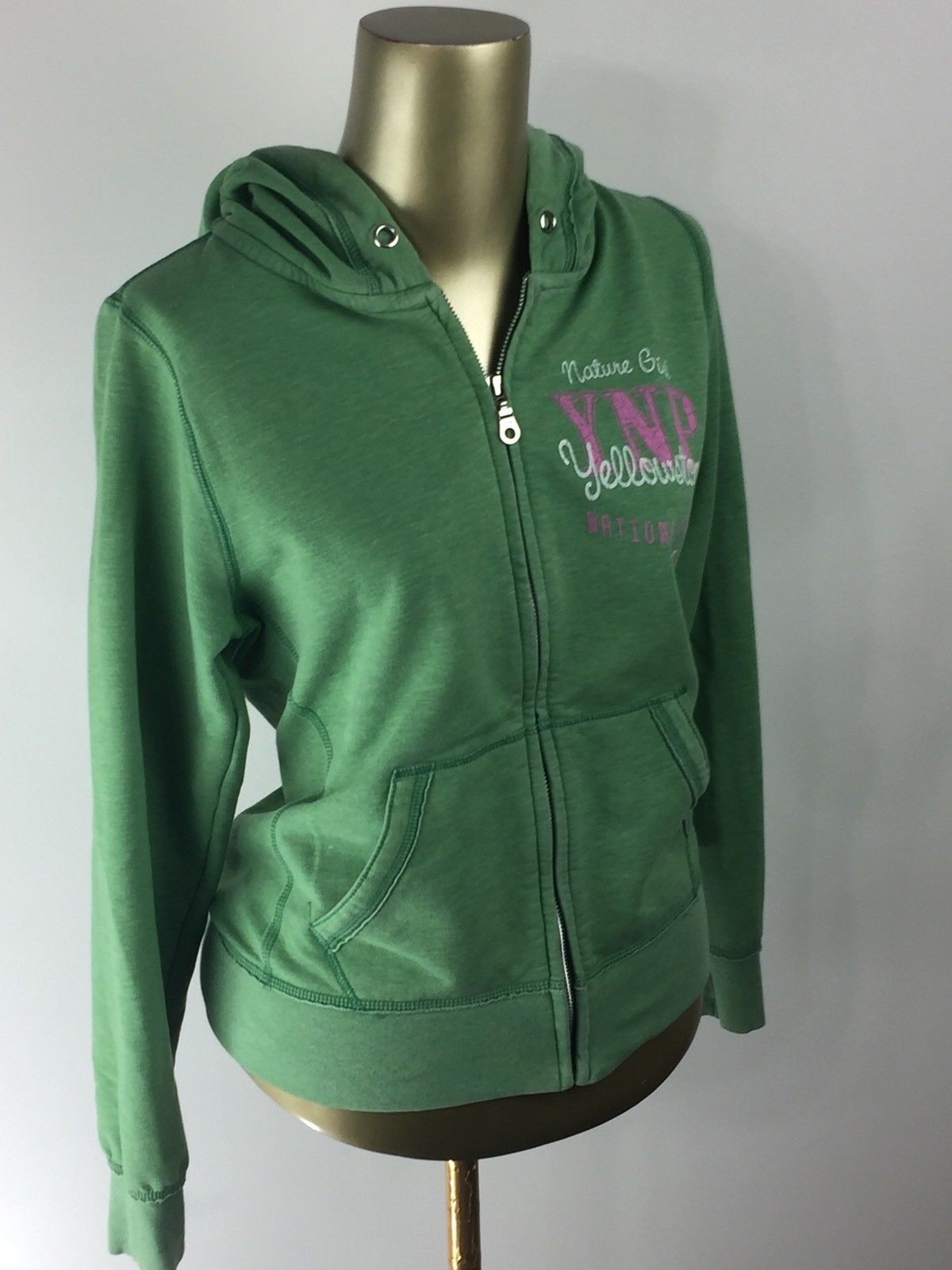 NEW AGENDA Yellowstone National Park Green Hoodie Sweatshirt Women's Size Small - Sweatshirts 