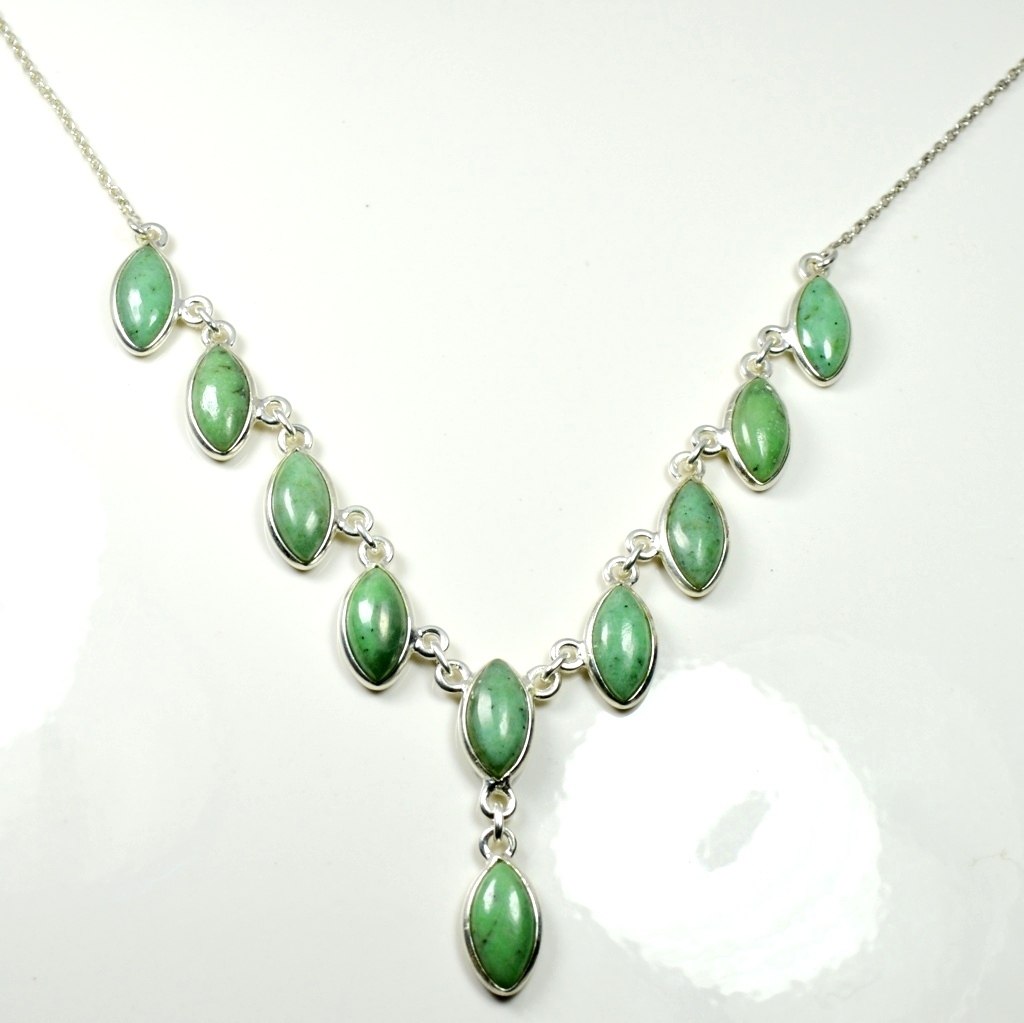 Natural Malachite Sterling Silver Necklaces For Women Fashion Handmade ...