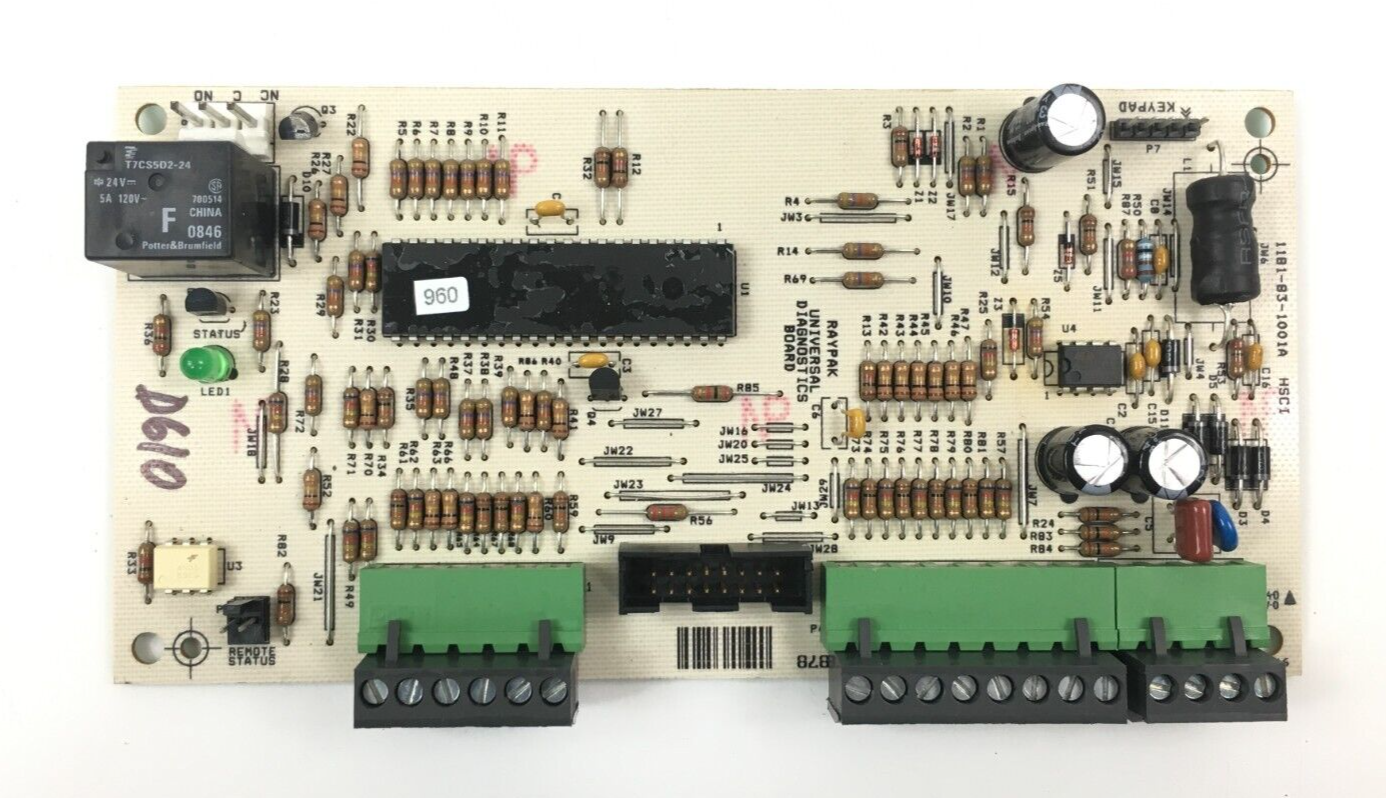 Raypak 1181100 Diagnostic PC Pool/Spa Control Circuit Board 601878