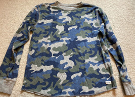 Gap Kids Boys Green/Blue Camouflage Waffle Knit Long Sleeve Top Size XXL - $14.01