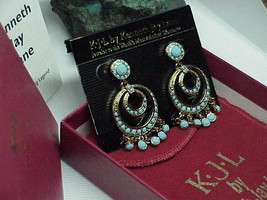 QVC Kenneth Jay Lane&#39;s Social Circles Turquoise Dangle Earrings New Box ... - $98.99