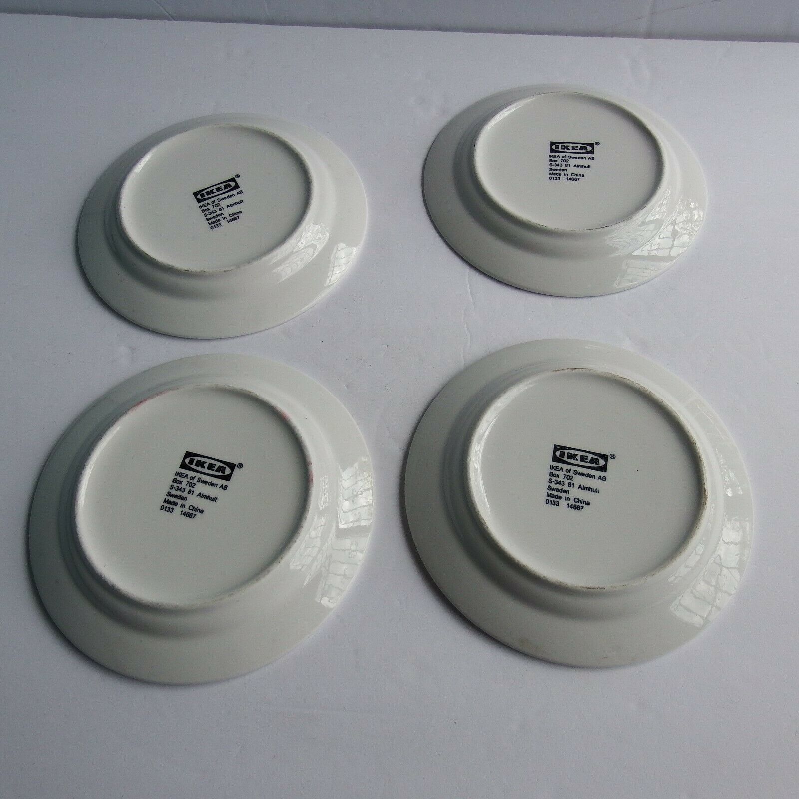 Ikea Set Of 4 Blue White Stripe Bread And Butter Side Plates Almhult S