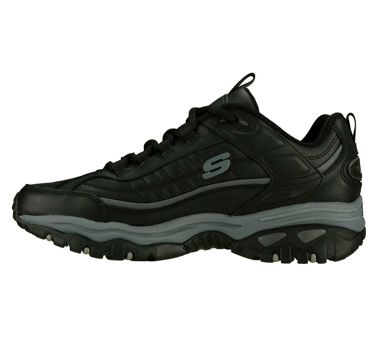 Skechers Black EW Wide Width shoes Men New Sport Train Leather Sneaker ...