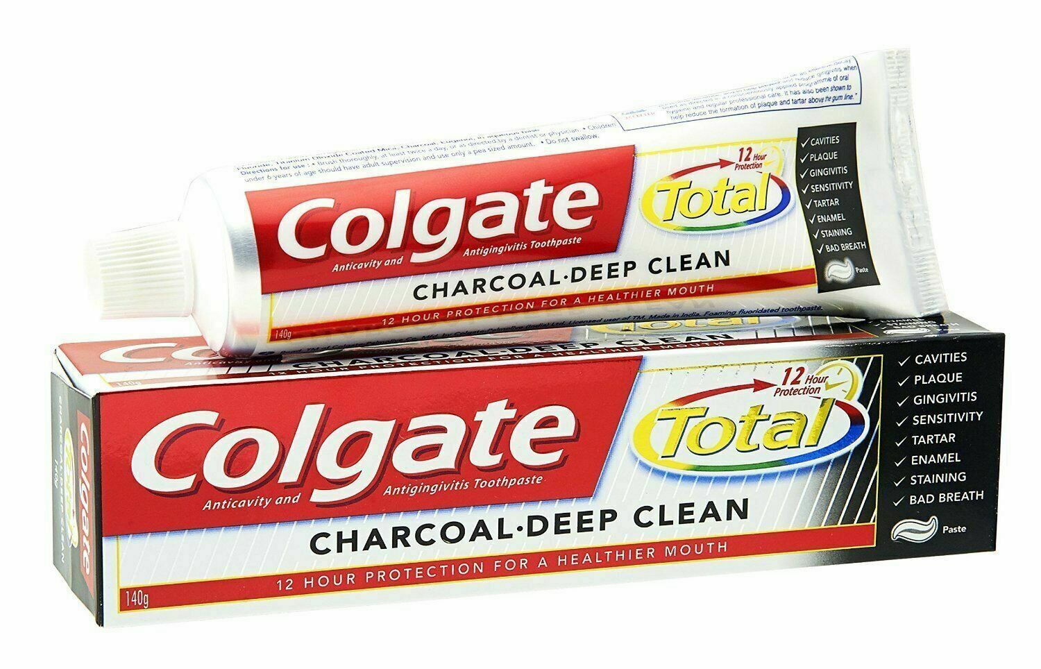 Colgate Charcoal Deep Clean Total Whole Mouth Health Toothpaste,120gm, Pack of 1