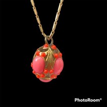 J. Crew Goldtone Chunky Hot Pink Oval Beaded Pendant Necklace - $14.84
