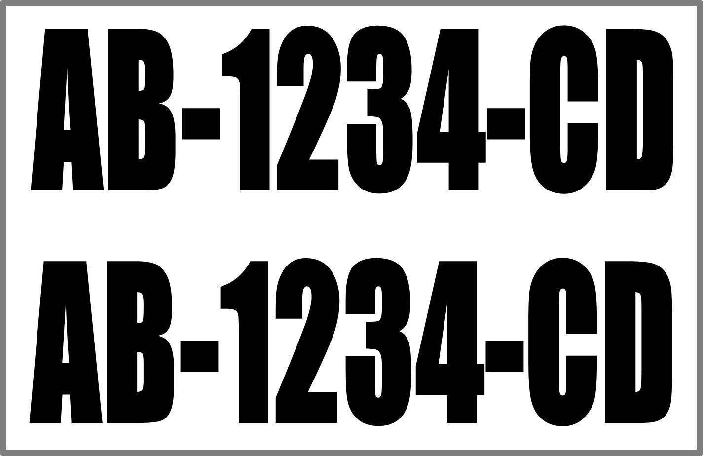 Custom Set of (2) Boat Registration Number Lettering Vinyl Decal Sticker jet ski