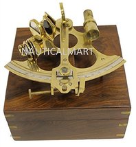 NauticalMart 5" Brass Astrolabe Nautical Sextant W/ Wooden Box 