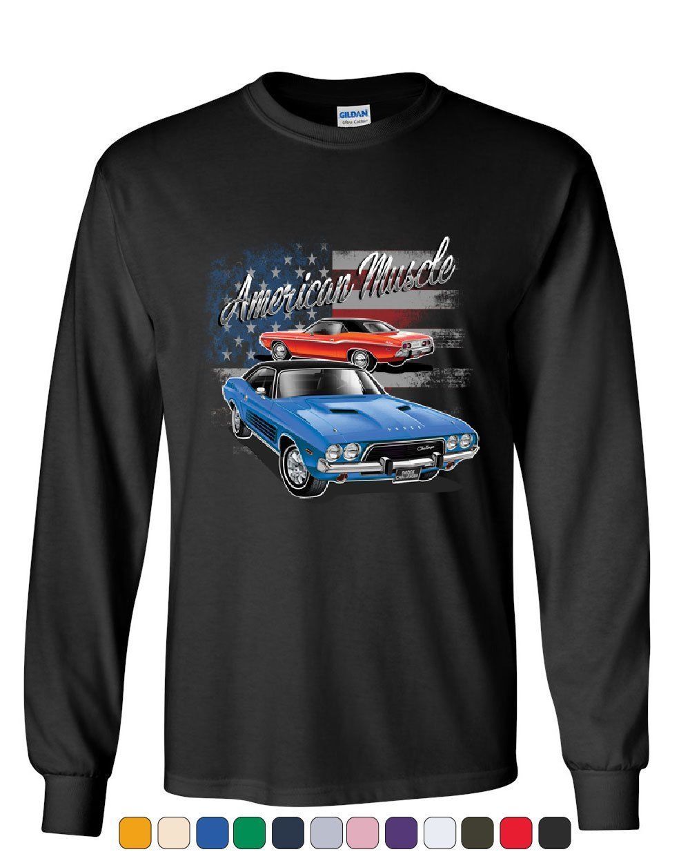 Dodge Challenger American Classic Long Sleeve T-Shirt American Muscle Car Tee