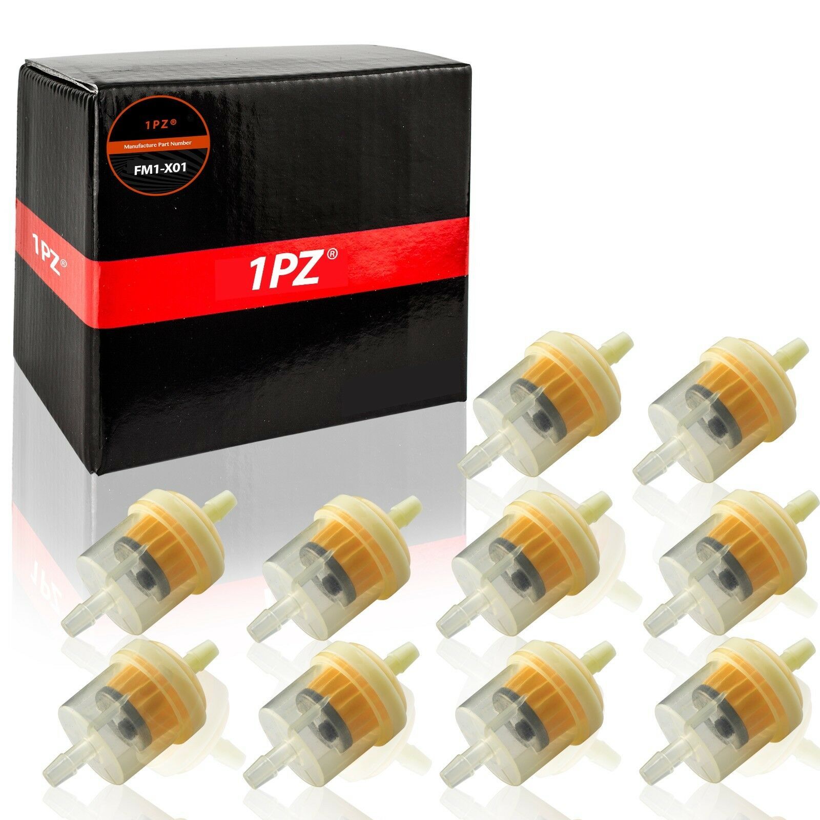 10 X Universal Inline Gas / Fuel Filter 6mm 7mm 1/4" Lawn Mower Small