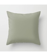 Dark Pastel Sage Green Solid Color Indoor &amp; Outdoor Throw Pillows - $29.99+