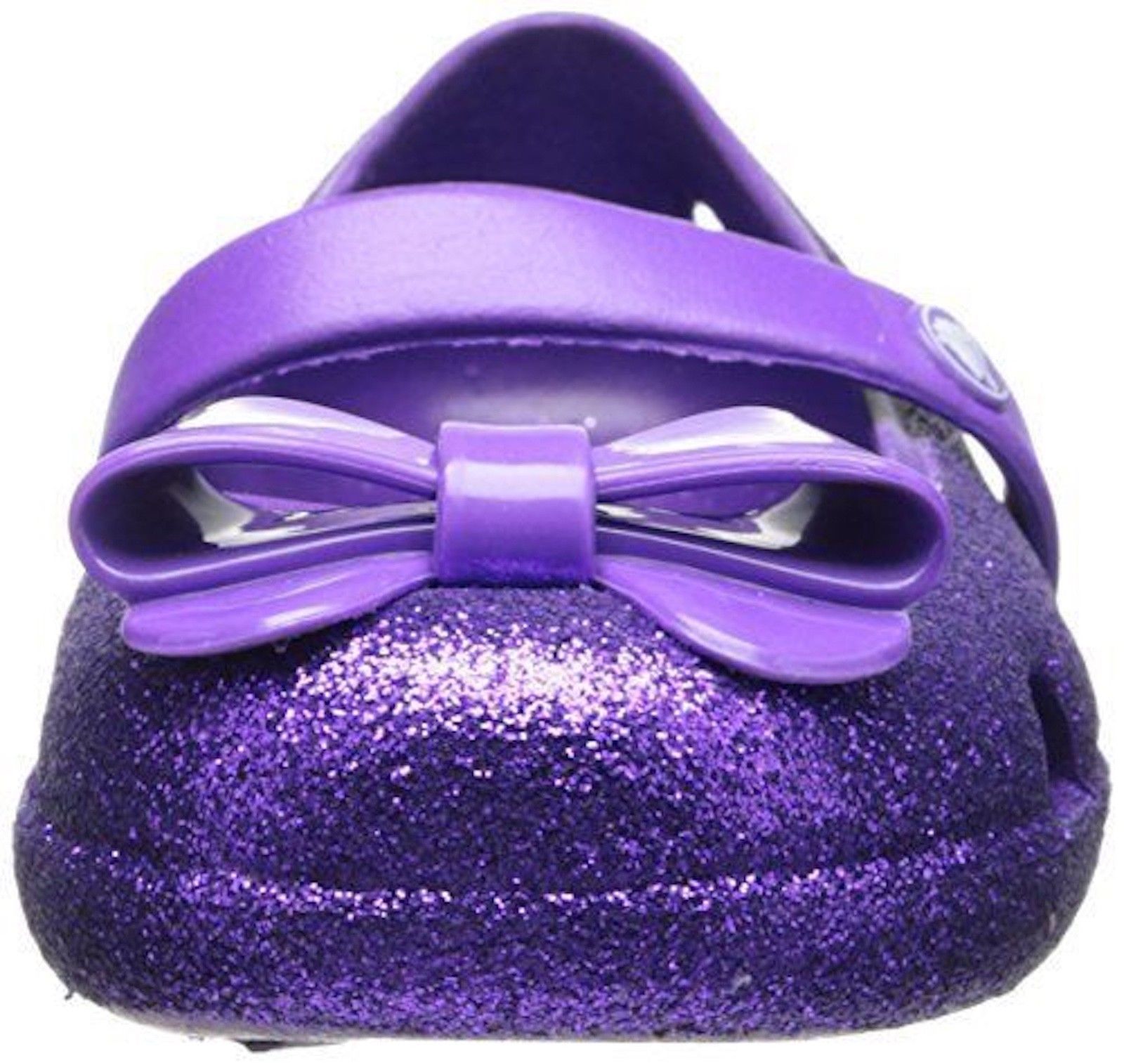 NWT CROCS KEELEY HI GLITTER BLOW FLAT NEON PURPLE TODDLER SIZE: 4 