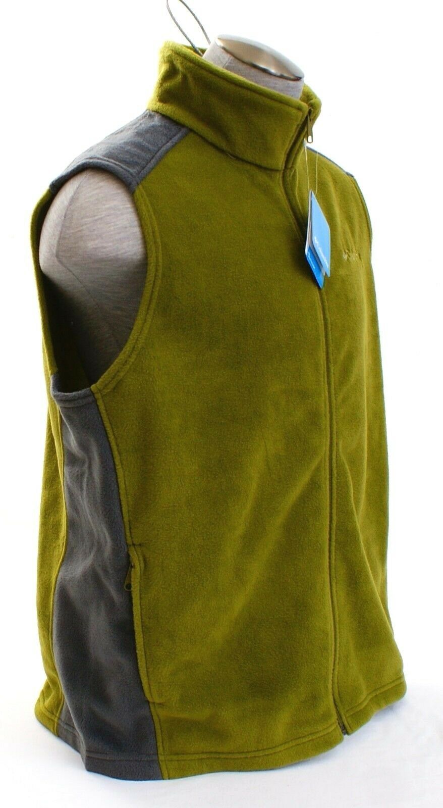 Columbia Steens Mountain Vest Green Zip Front Fleece Sleeveless Vest