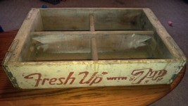 Vintage Fresh Up With 7 Up Soda Pop Cola Wood 4 Section Crate 7UP Storage - $49.99