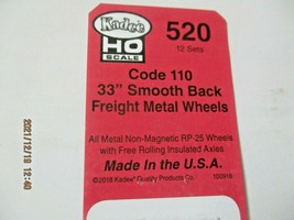 Kadee # 520 33' Smooth Back Metal Freight Wheels Code 110 RP-25, 12 Axles (HO) image 2