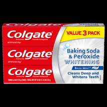 Colgate Baking Soda and Peroxide Whitening Toothpaste, Brisk Mint - 6 Ounce, 3 P - $16.94