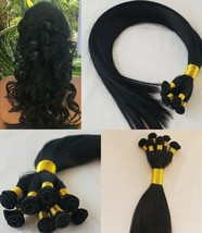 18", 20″, 22" Hand-Tied Weft, 100 grams, Human Remy Hair Extensions #1 Jet Black - $212.84+