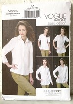 Vogue Fitted Shirts Custom Fit A-B-C-D Cup Sizes Pattern V8689 Misses 6-... - $14.20