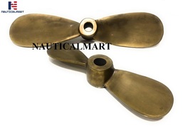 NauticalMart 15" & 18" Set Of 2 Vintage Brass Bronze Ships Propeller Marine Boat image 2
