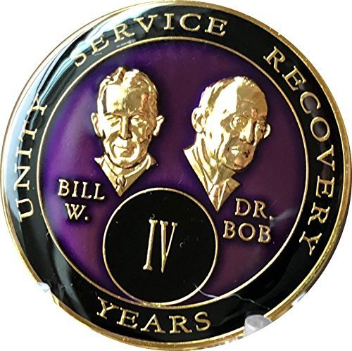 4 year AA Medallion Purple Tri-Plate Founders Bill & Bob Chip IV