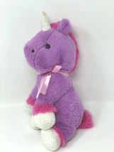 Animal Adventure 2018 Plush Purple Unicorn Soft Stuffed Animal 10" Glitter Feet - $14.75