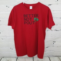 Gildan Girls XL Christmas T-Shirt Better Not Pout Holiday Red Green Black Unisex - $11.30